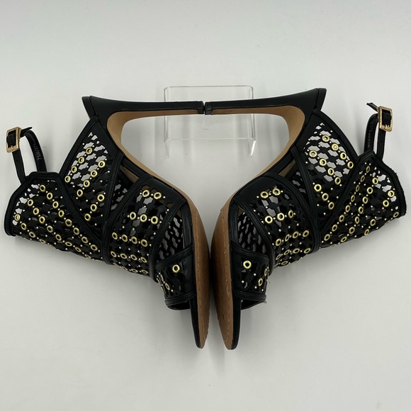 Vince Camuto 4” Black and Gold Leather Heels NWOT, excellent condition - Picture 16 of 17